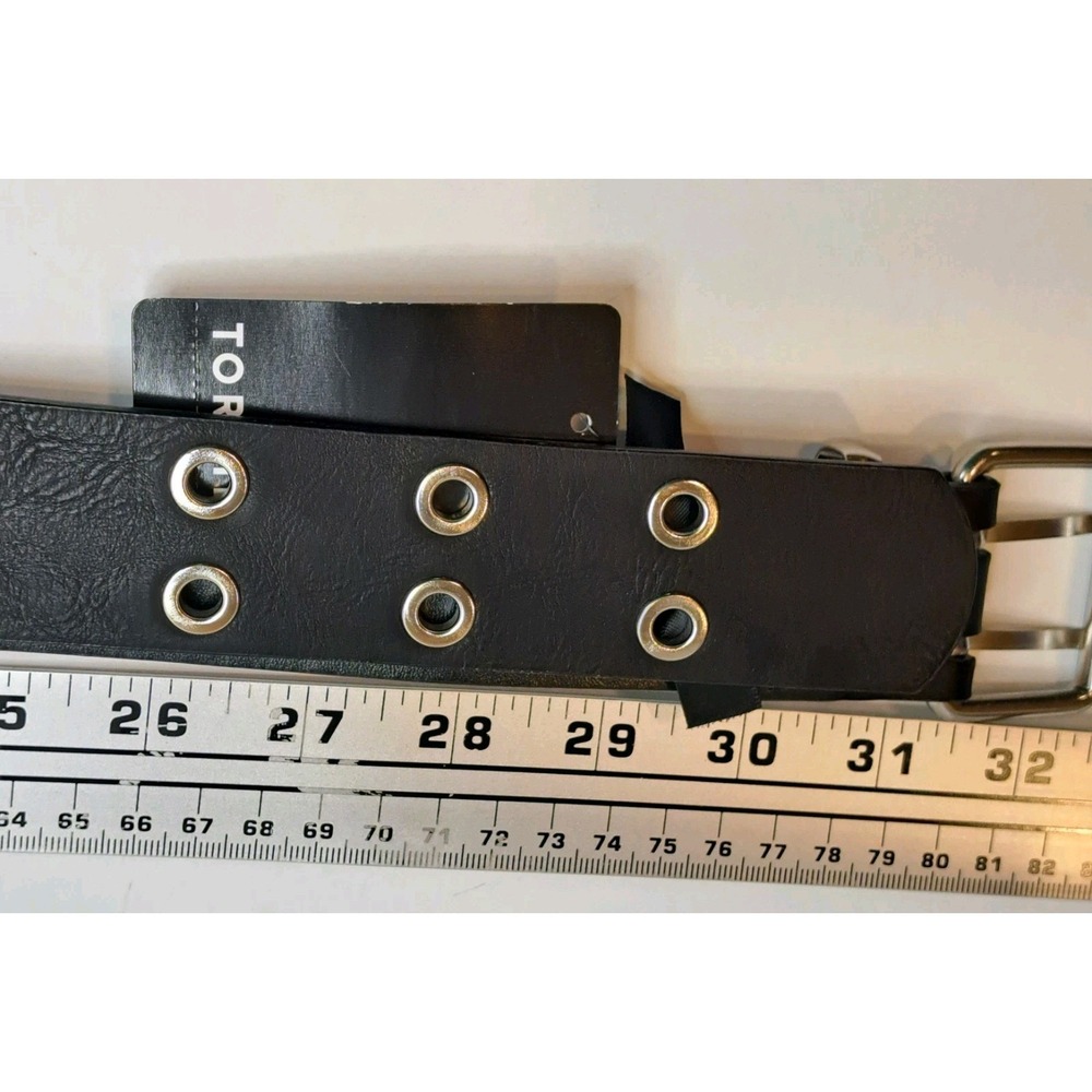 NWT Torrid Black Faux Leather Double Prong Grommet Belt Plus Size 5X / 28 Goth - Picture 6 of 6